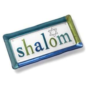  Shalom Glass Platter Glass Fusion Judaica