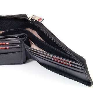Mens Zipper Around Leather Wallet Alpine Swiss Secure Billfold Multi 