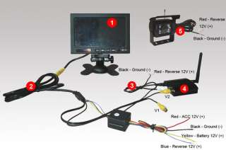 Wireless IR CCD Rear View Backup Camera System 7 LCD  