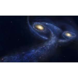 The predicted collision between the Andromeda galaxy and the Milky Way 