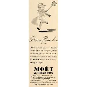  1937 Ad Labourdette Moet Chandon Champagne Tennis Match 