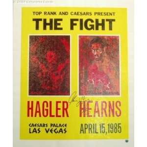   Signed 36x30 Canvas Hagler vs Hearns Fight Poster