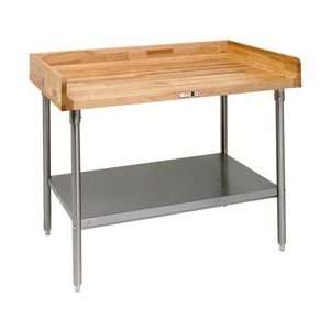   Top Table With Stainless Steel Legs And Shelf 120x30: Home & Kitchen