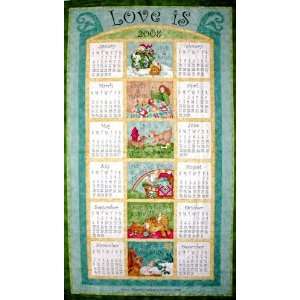  45 Wide Love Is Calendar Panel Sagey Olive Fabric By The 