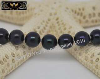 MP Fine 7 8mm AAA+ black pearl bracelets 925S Clasp  