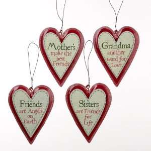  Club Pack of 24 Family Heart Christmas Ornaments