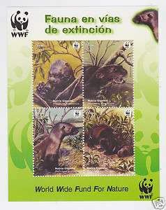 WWF endangered species fauna Giant otter   Peru mnh stamp S/S  