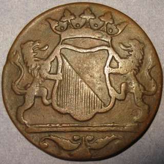 1790 Dutch Colonial New York Penny VOC Utrecht Mint Copper Cent  