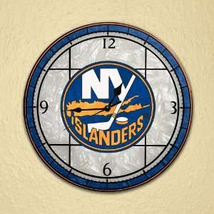    New York Islanders   Art Glass Clock (12 Inches)