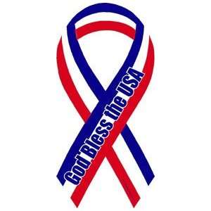   God Bless the USA Red, White, and Blue Ribbon Magnet: Everything Else