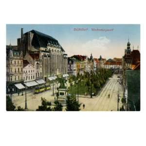 Dusseldorf, Hindenburgwall, Street with Tram Postcard Premium Giclee 