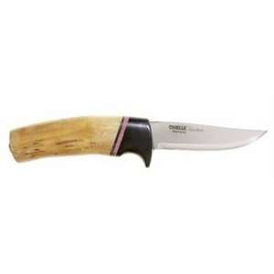 Helle Knives 20 Godbit Fixed Blade Knife with Curly Birch Wood Handle 
