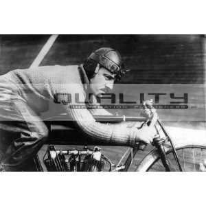 1900s French Motorcycle Racer, Andree Grapperon (8x12 Photograph 