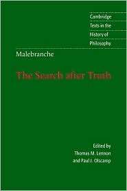 Malebranche The Search after Truth With Elucidations of The Search 