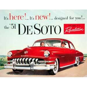 1951 Ad Hernando DeSoto Car Chrysler Corporation Red Custom United 