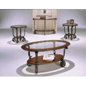  3pcs Coffee Table Set Glass Top Coffee Table /2 End Tables 