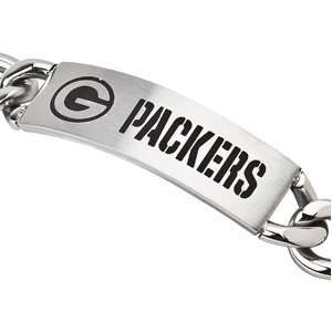  Stainless Steel Green Bay Packers Name Logo ID Bracelet Jewelry