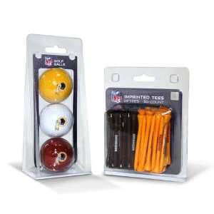  Washington Redskins 3 Ball Pack and 50 Tee Pack Sports 
