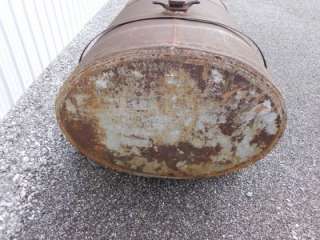 VERY OLD METAL FUEL DELIVERY TANK FUEL TRUCK TANK 2 COMPARTMENT  