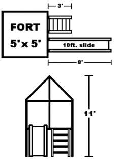 DISCOVERY FORT KIT W/O SWINGS PLAYGROUND SWING SET 0156  