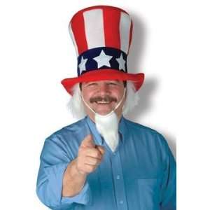   Plush Uncle Sam Hat With Sideburns And Beard   Pack of 6 Toys & Games