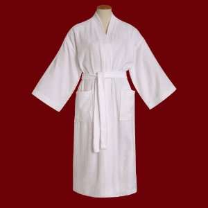    100% Combed Cotton Kimono White Terry Robe   14 Oz. Beauty