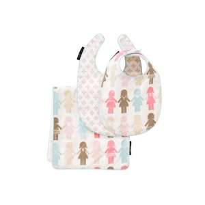  Dwellstudio   Paper Dolls Petal Bib & Burp Cloth Set Baby