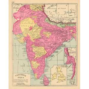  Tunison 1887 Antique Map of India