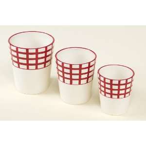   and Red Grid Patterned Decorative Flower Pots Patio, Lawn & Garden