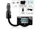   Handsfree Car Kit FM Transmitter with Steering Wheel Remote Control