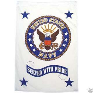 UNITED STATES NAVY SERVED W/PRIDE FLAG VERTICAL BANNER j  
