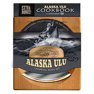 Alaskan ULU Wood Handle Knife and Bowl Combination 5 3/4 Wide  