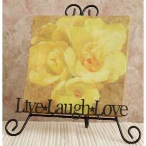 Foldable Frame plate Picture Holder Easel~ Live*laugh 