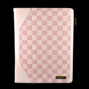 caseen Pink Checker Plaid Smart Case Cover For Apple iPad 2 Tablet