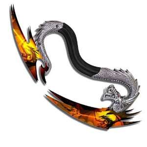   Gun Metal Dragon Handle Double Bladed Fantasy Dagger 