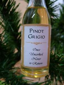 Wine Bottle Pinot Grigio Glasses New Christmas Ornament  