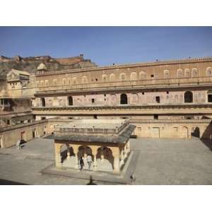 Queens Courtyard, Amber Fort Palace, Jaipur, Rajasthan, India, Asia 