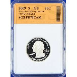  2009 S Silver Guam (GU) Proof Quarter SGS Graded PR70CAM 