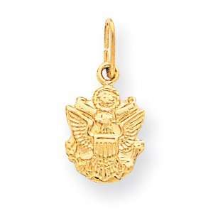  U.S. Army Eagle 3/8in Charm   14k Yellow Gold Jewelry