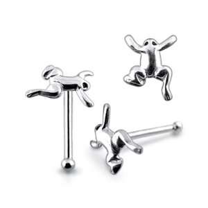  Plain Jumping Frog Ball End Nose Pin Jewelry