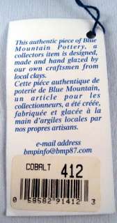 RARE Blue Mountain Pottery COBALT MINI WHALE ~2002 Blue Water 