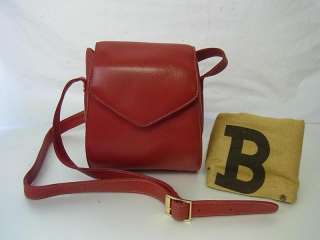 AUTH VINTAGE BALLY RED MINI SHOULDER BAG MADE IN ITALY  