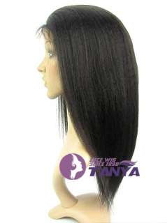 Brand NEW! Italian yaki Handtied Full Lace 14 Remy Human Hair Wig 1B 