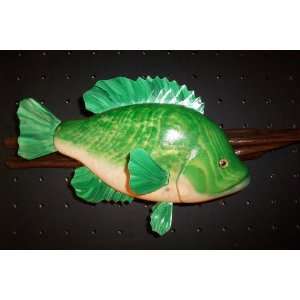  Hand Crafted Hand Carved Blue Gill Fish Wood Art Carving 