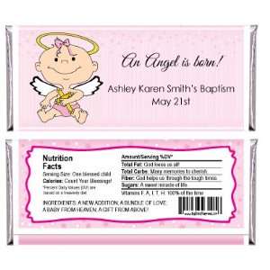   Angel Baby Girl   Personalized Candy Bar Wrapper Baptism Favors Baby