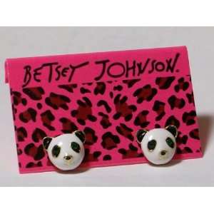  BETSEY JOHNSON Baby Panda Enamel Earrings 