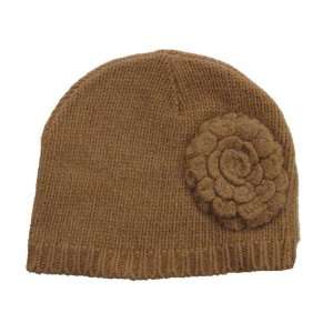  Beige Pull on Hat with Flower