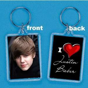  Justin Bieber Black Background Keychain 2 X 1   American Singer 