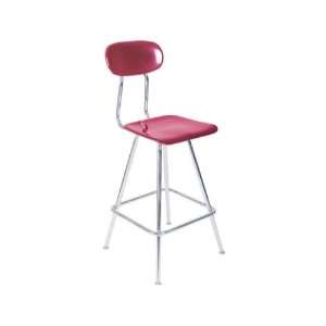  Fixed Height Lab Stool in Hard Plastic with Back: Home 