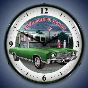  1970 Monte Carlo Green Lighted Clock 
